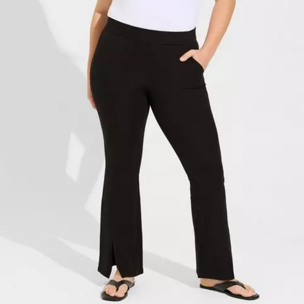 Torrid Black Bootcut Flare Slit Front Leggings Pants 18/20 2X Nwot